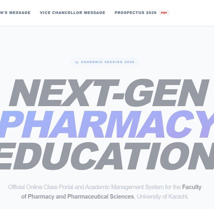 Faculty of Pharmacy University of Karachi online portal homepage