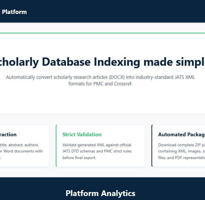 JATXML automated JATS XML conversion platform homepage