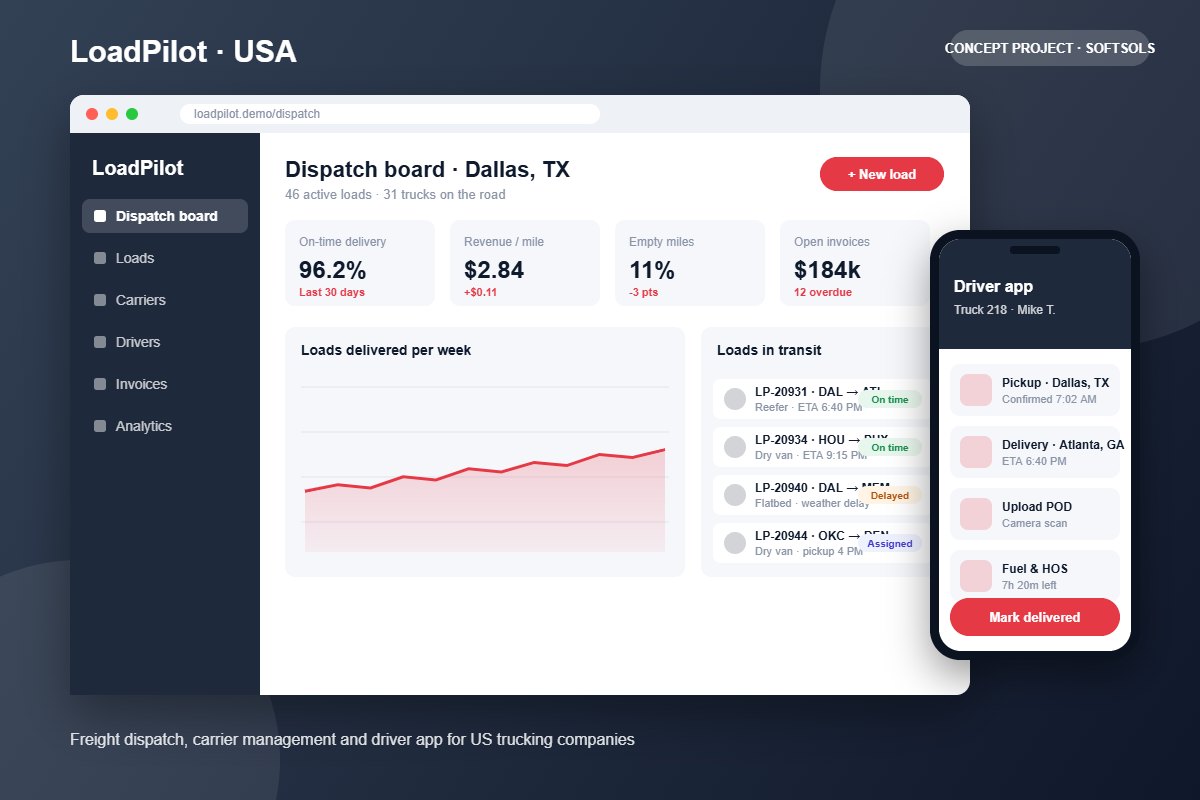 LoadPilot – Freight Dispatch SaaS, USA - Softsols portfolio